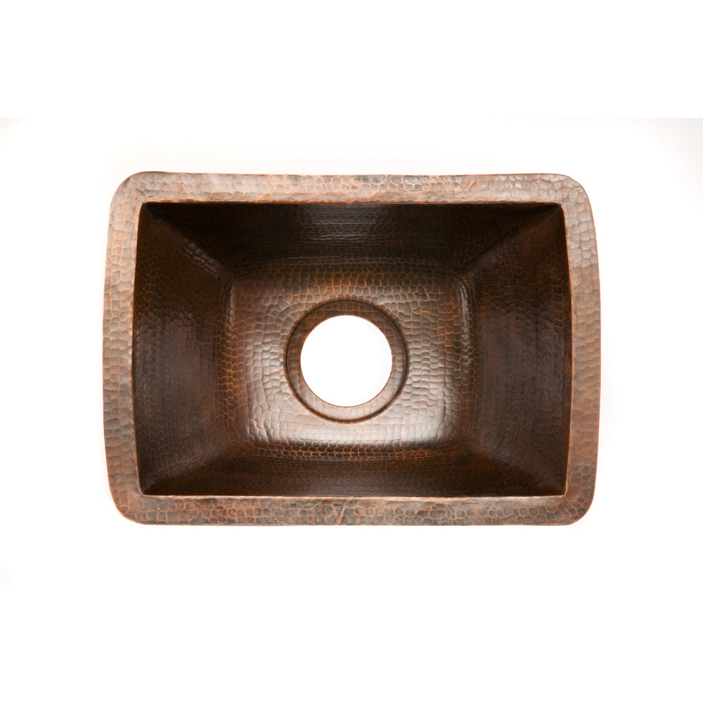 Premier Rectangle Copper Prep Sink/3.5" Drain BRECDB3