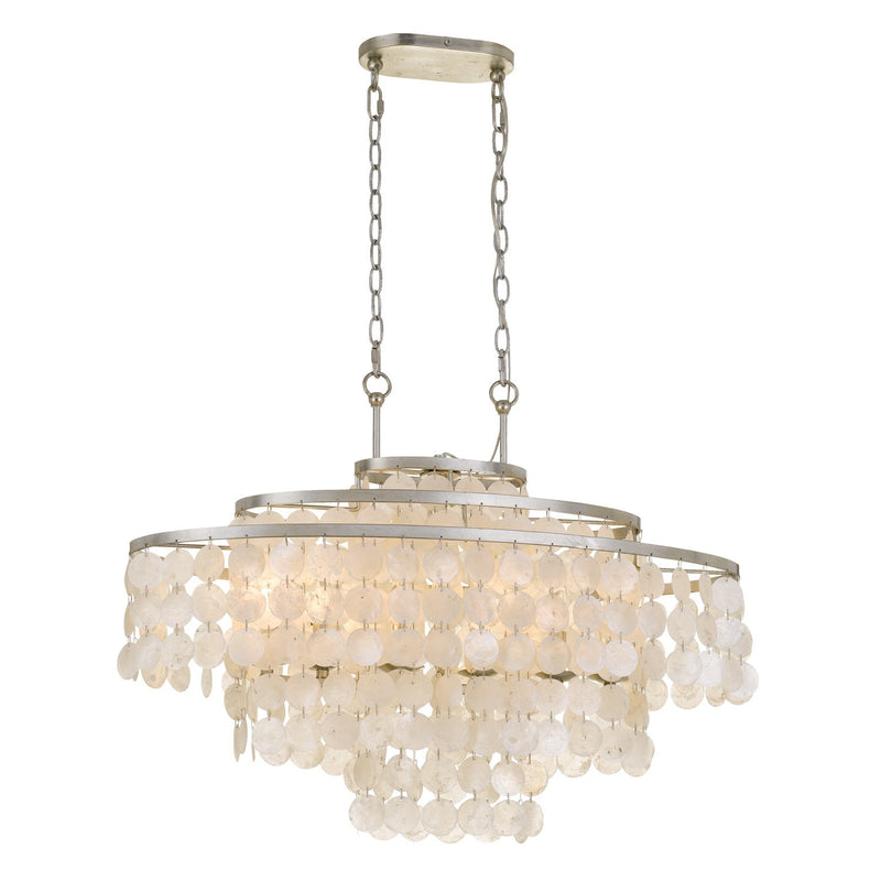 Crystorama BRI-3009-SA Brielle 6 Light Linear Chandelier - Antique Silver