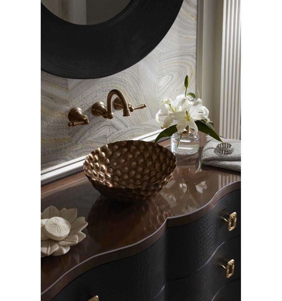 Thompson Traders BRV-14ASG Limited Editions Bath Palla Round Handcrafted Vessel Sink Antique Satin Gold