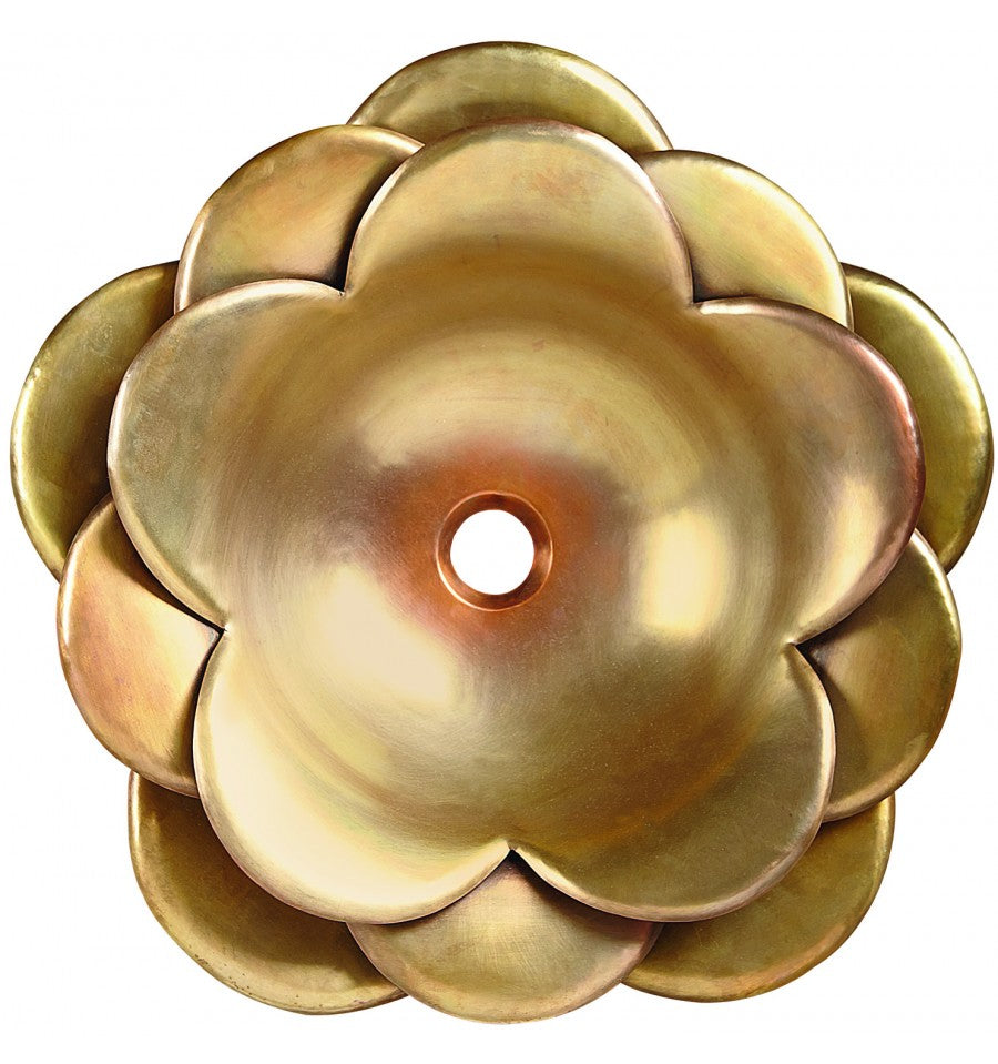 Thompson Traders BRV-19ASG Legacy Bath Fiore Flower shapped handcarfted solid copper Lifetime Antique Satin Gold