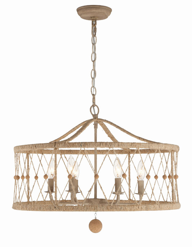 Crystorama BRX-B7906-BS Brixton 6 Light Chandelier - Burnished Silver