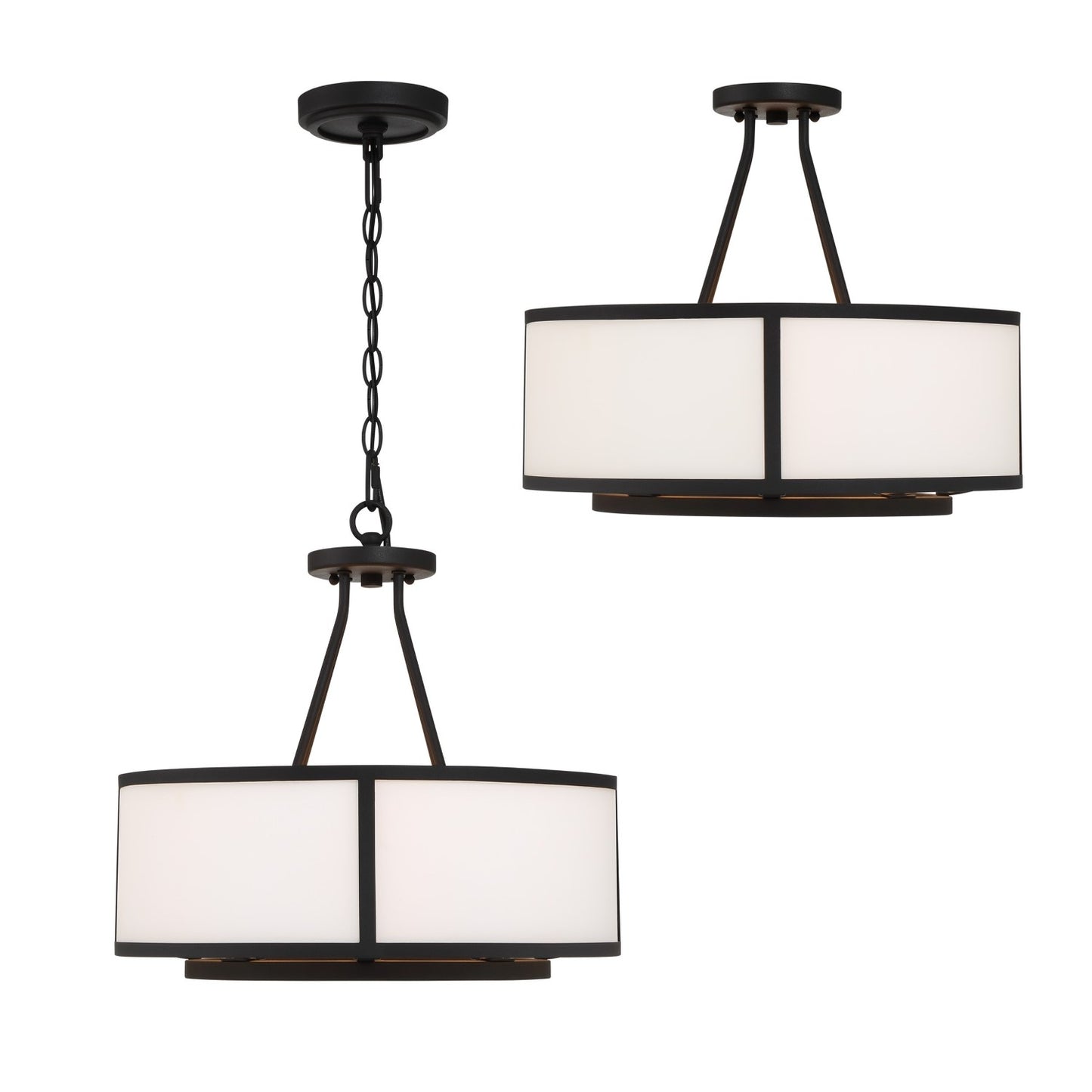 Crystorama BRY-8004-BF Bryant 4 Light Chandelier - Black Forged