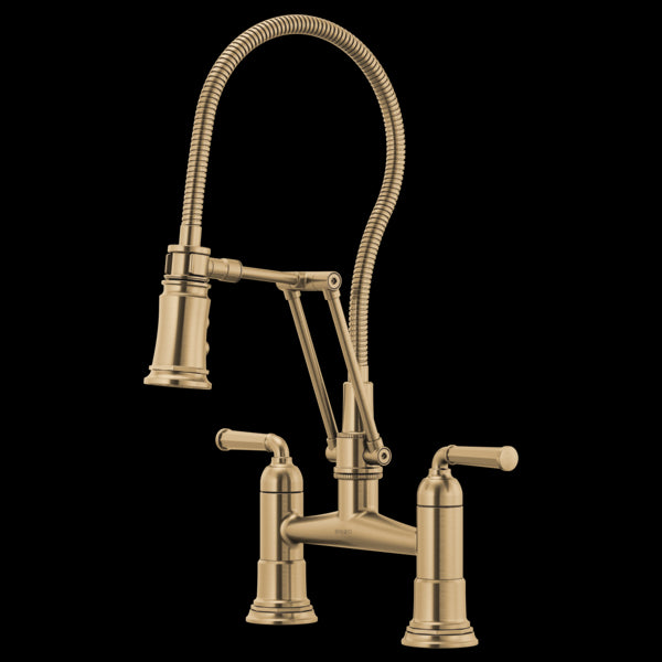 Brizo 62174LF Rook Articulating Bridge Faucet With Finished Hose