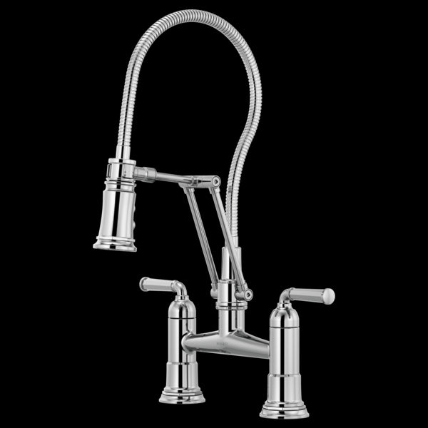 Brizo 62174LF Rook Articulating Bridge Faucet With Finished Hose