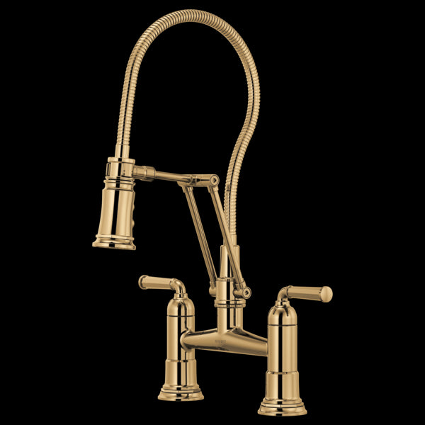 Brizo 62174LF Rook Articulating Bridge Faucet With Finished Hose