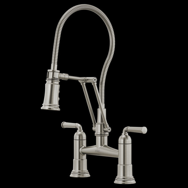 Brizo 62174LF Rook Articulating Bridge Faucet With Finished Hose