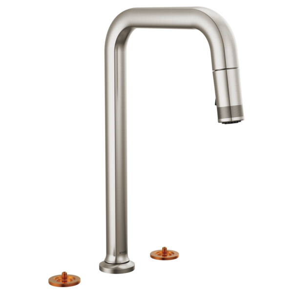 Brizo 62507LF-LHP-L Kintsu Widespread Pull-Down Faucet With Square Spout - Less Handles