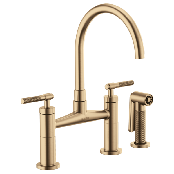 Brizo 62543LF Litze Bridge Faucet With Arc Spout and Knurled Handle