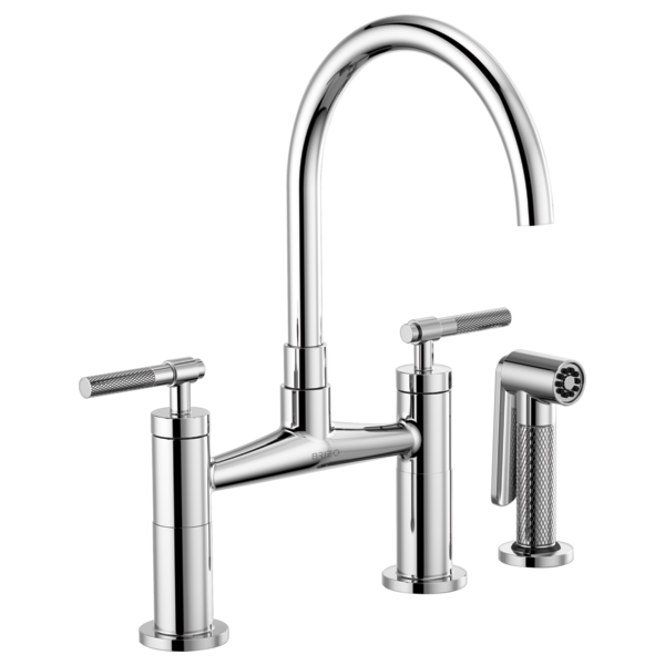 Brizo 62543LF Litze Bridge Faucet With Arc Spout and Knurled Handle
