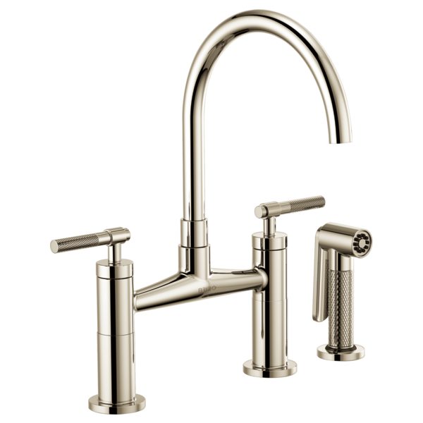 Brizo 62543LF Litze Bridge Faucet With Arc Spout and Knurled Handle