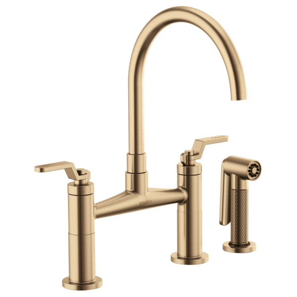 Brizo 62544LF Litze Bridge Faucet With Arc Spout and Industrial Handle