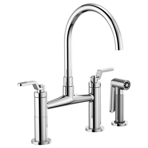 Brizo 62544LF Litze Bridge Faucet With Arc Spout and Industrial Handle