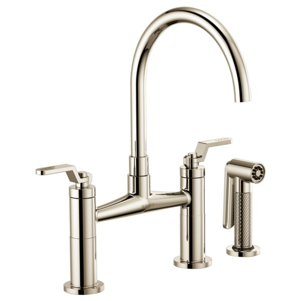 Brizo 62544LF Litze Bridge Faucet With Arc Spout and Industrial Handle