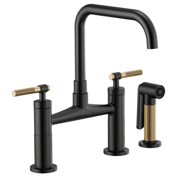Brizo 62553LF Litze Bridge Faucet With Square Spout and Knurled Handle - Parent