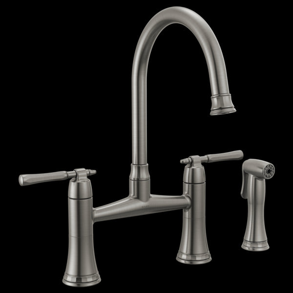 Brizo 62558LF The Tulham Kitchen Collection By Bridge Kitchen Faucet With Side Spray
