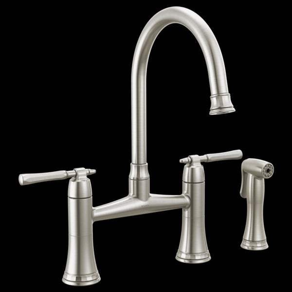 Brizo 62558LF The Tulham Kitchen Collection By Bridge Kitchen Faucet With Side Spray