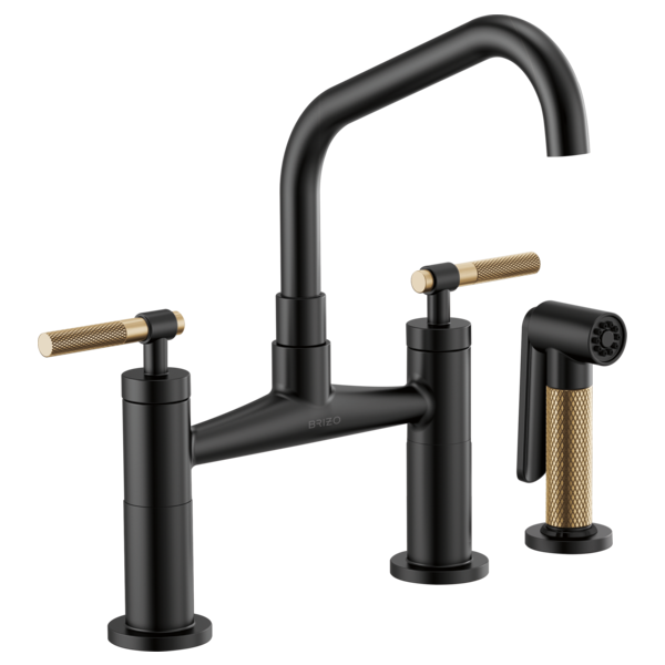 Brizo 62563LF Litze Bridge Faucet With Angled Spout and Knurled Handle - Parent