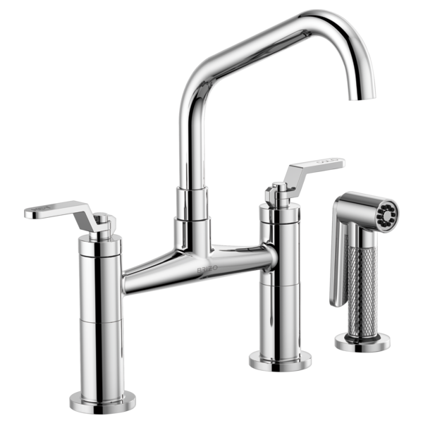 Brizo 62564LF Litze Bridge Faucet With Angled Spout and Industrial Handle