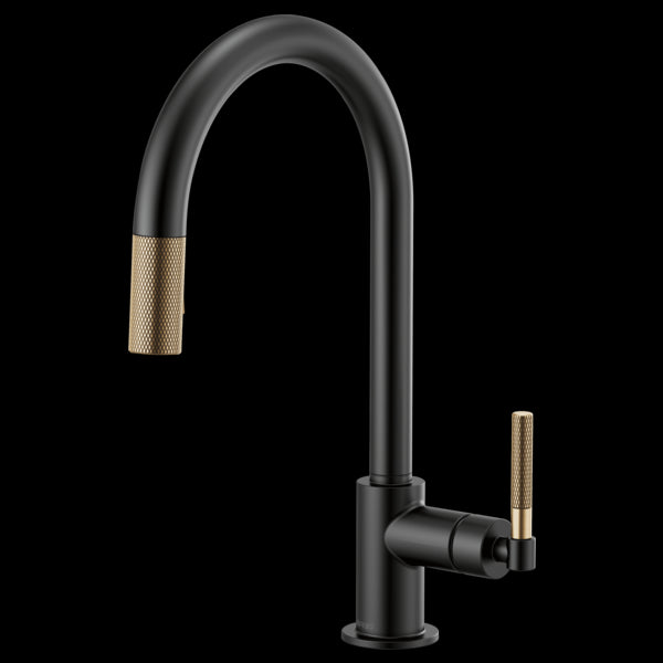 Brizo 63043LF Litze Pull-Down Faucet With Arc Spout and Knurled Handle