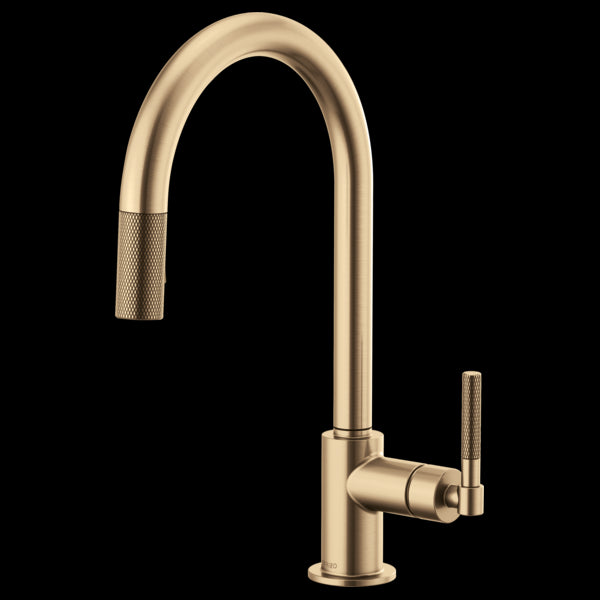 Brizo 63043LF Litze Pull-Down Faucet With Arc Spout and Knurled Handle