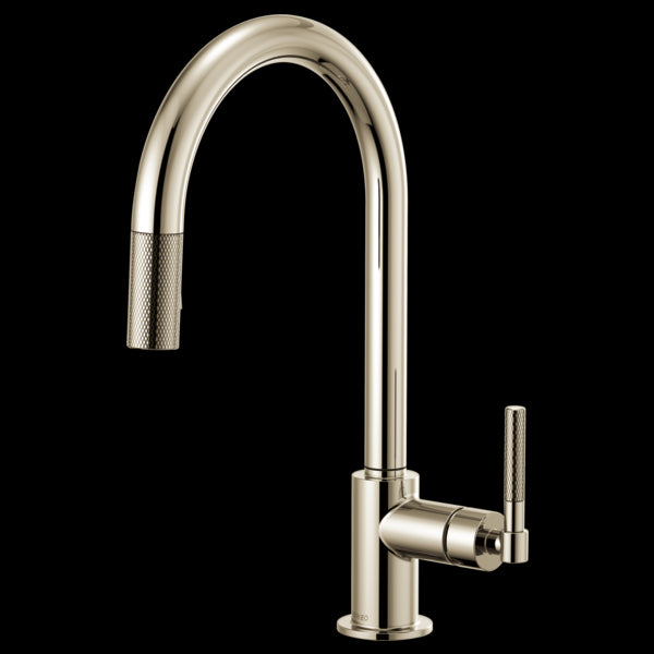Brizo 63043LF Litze Pull-Down Faucet With Arc Spout and Knurled Handle