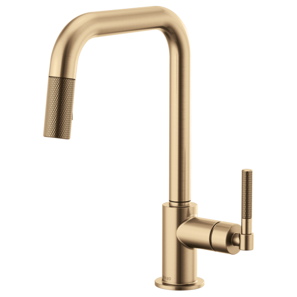 Brizo 63053LF Litze Pull-Down Faucet With Square Spout and Knurled Handle