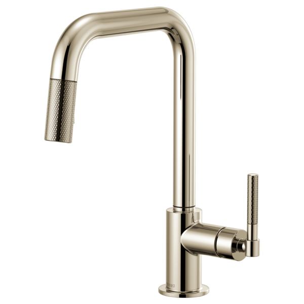Brizo 63053LF Litze Pull-Down Faucet With Square Spout and Knurled Handle