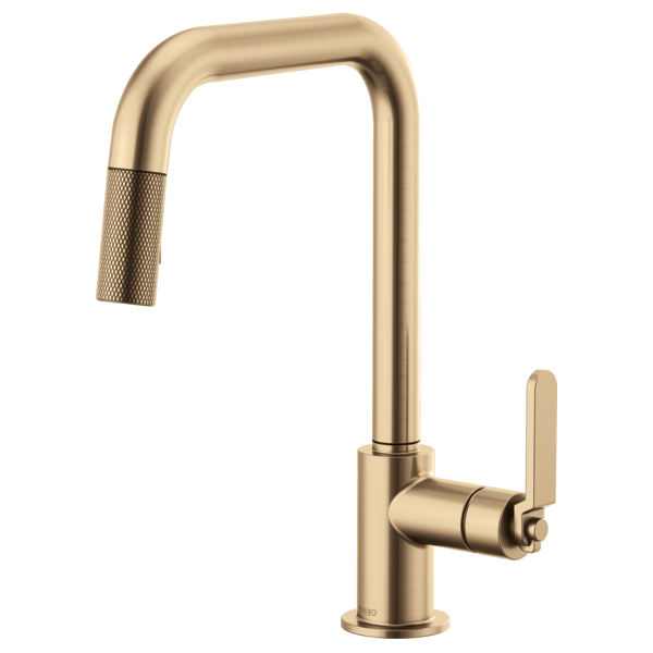 Brizo 63054LF Litze Pull-Down Faucet With Square Spout and Industrial Handle