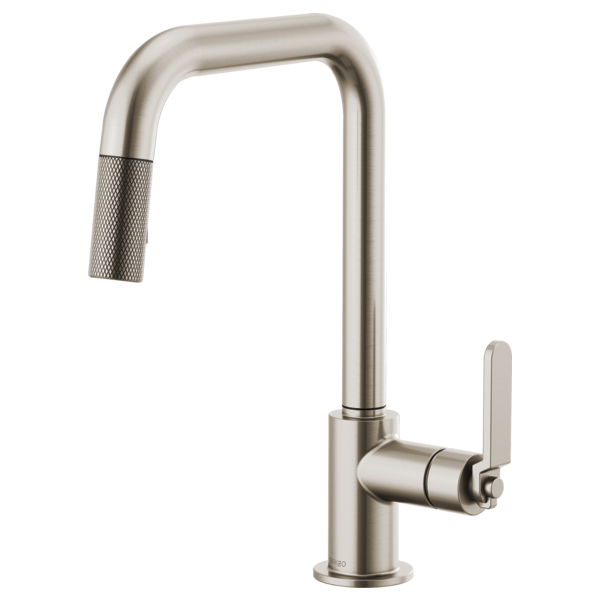 Brizo 63054LF Litze Pull-Down Faucet With Square Spout and Industrial Handle