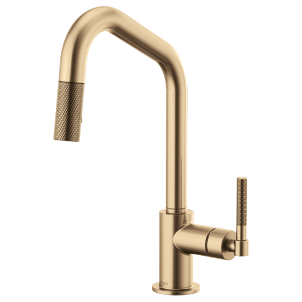 Brizo 63063LF Litze Pull-Down Faucet With Angled Spout and Knurled Handle