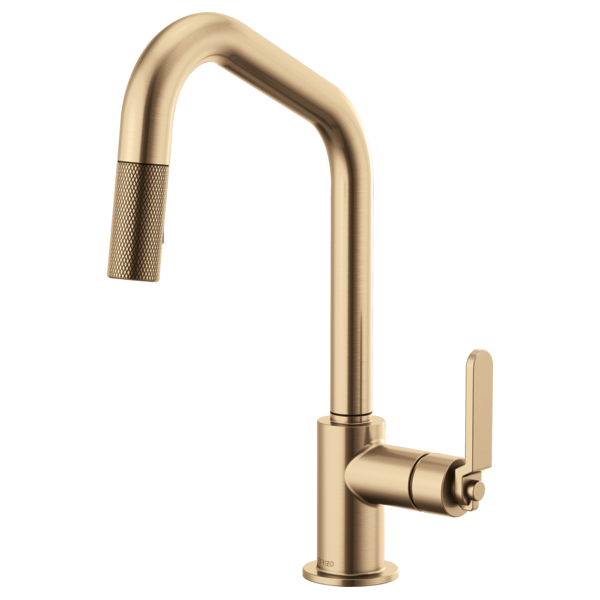 Brizo 63064LF Litze Pull-Down Faucet With Angled Spout and Industrial Handle