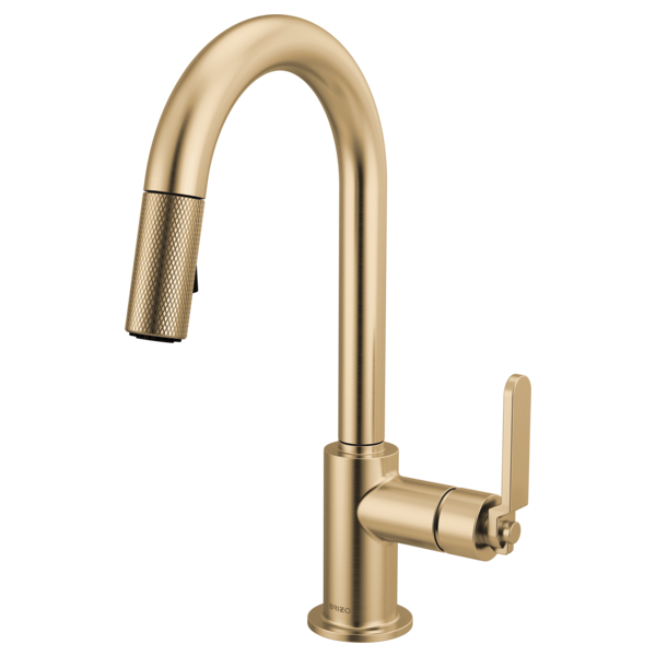 Brizo 63944LF Litze Pull-Down Prep Faucet With Arc Spout - Industrial Handle