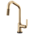 Brizo 64064LF Litze Smarttouch Pull-Down Kitchen Faucet With Angled Spout and Industrial Handle