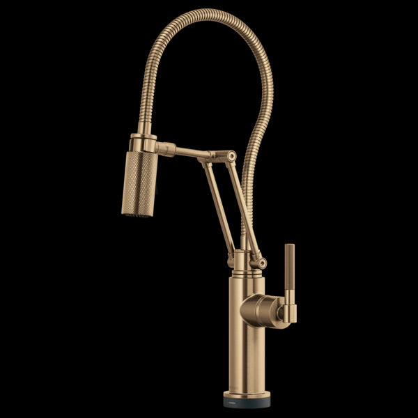 Brizo 64143LF Litze Smarttouch Articulating Kitchen Faucet With Finished Hose