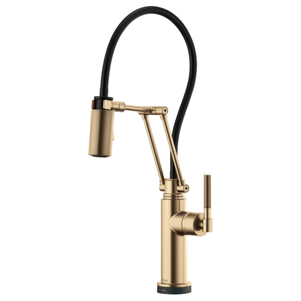 Brizo 64243LF Litze Smarttouch Articulating Kitchen Faucet With Knurled Handle