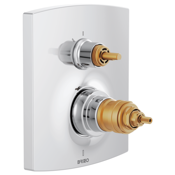 Brizo T75506-LHP Kintsu Tempassure Thermostatic Valve Trim With Integrated 3-Function Diverter Trim - Less Handles