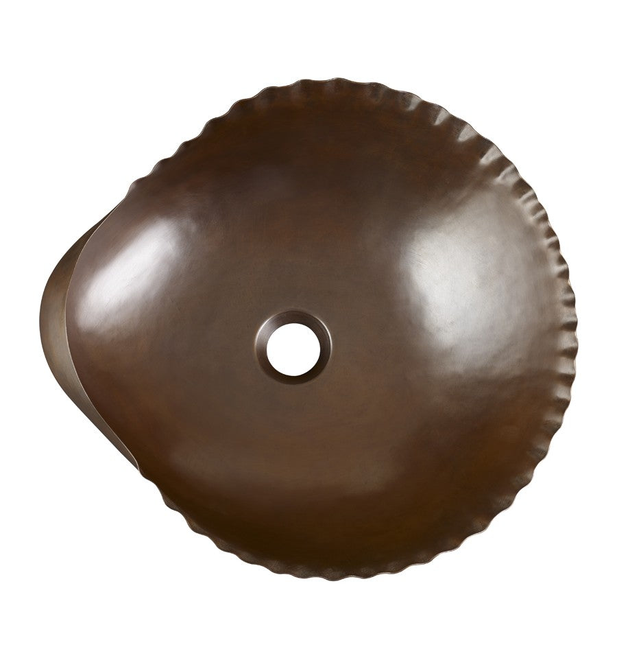 Thompson Traders BSV-1516SBC Masterpiece Zuma Double Wall scallop Shell Shaped Handcrafted Vessel Sink Black Copper