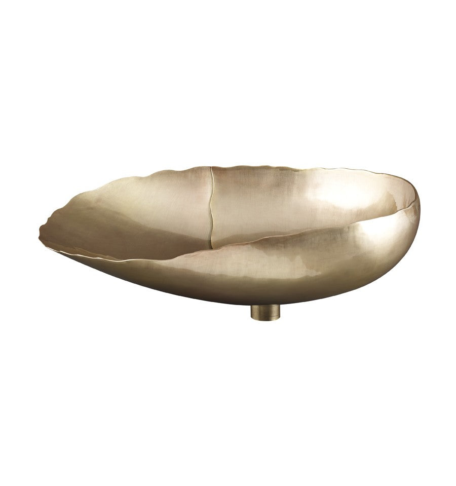 Thompson Traders BSV-1915SASG Legacy Bath Naples Half Shell Shaped Handcrafted Vessel Sink Smooth Antique Satin Gold