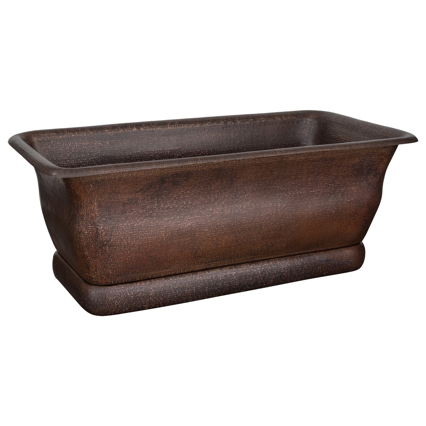 Premier Copper Products BTFR66DB 66" Hammered Copper French Curved Style Bathtub