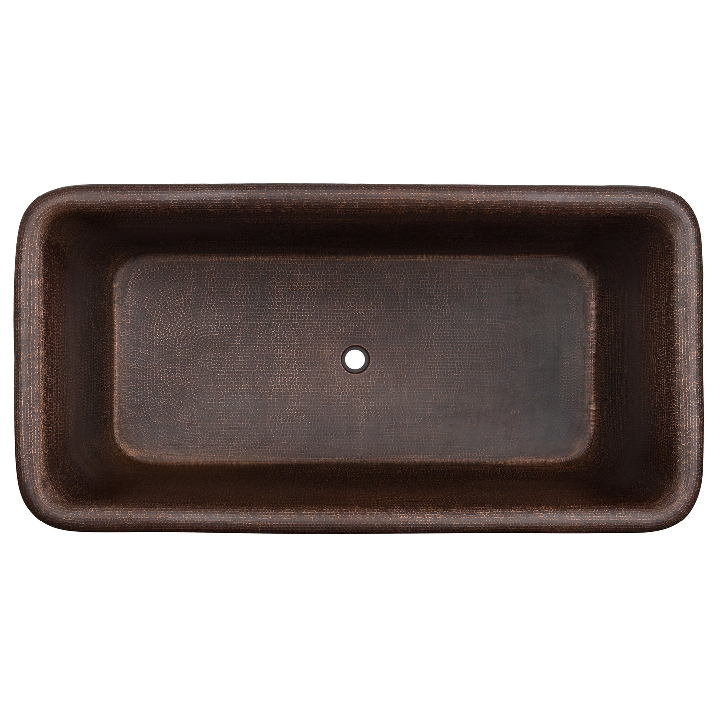 Premier Copper Products BTFR66DB 66" Hammered Copper French Curved Style Bathtub