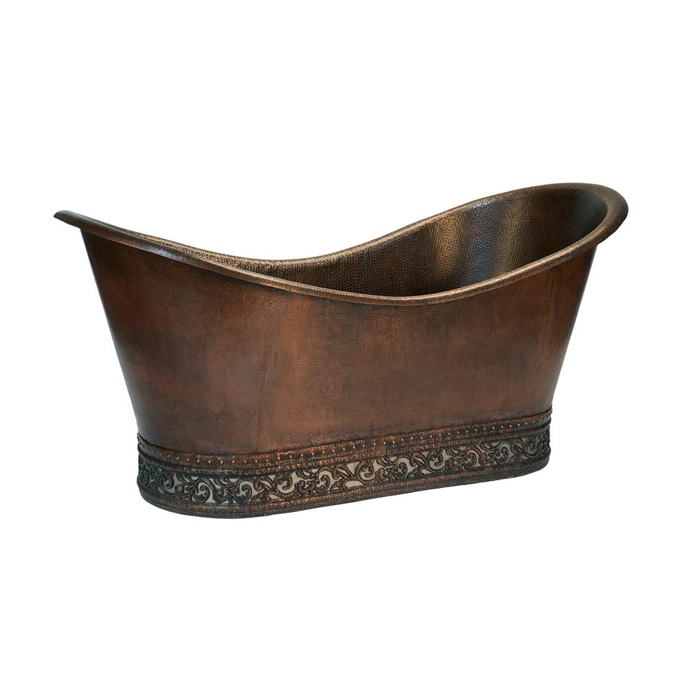 Premier 67" Hammered Copper Bathtub/Scroll Base BTN67DB