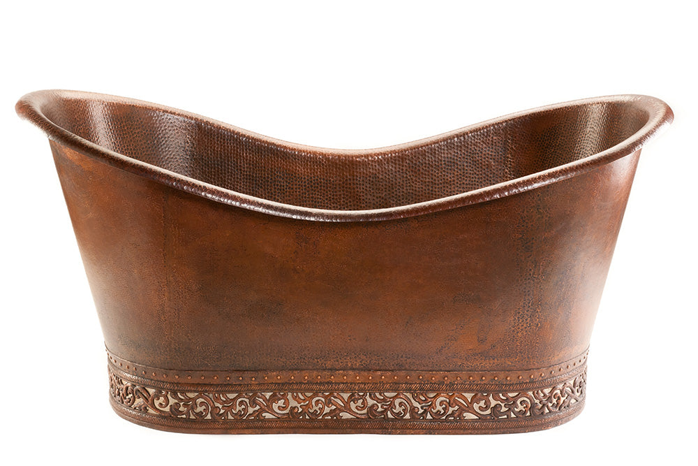 Premier 67" Hammered Copper Bathtub/Scroll Base BTN67DB