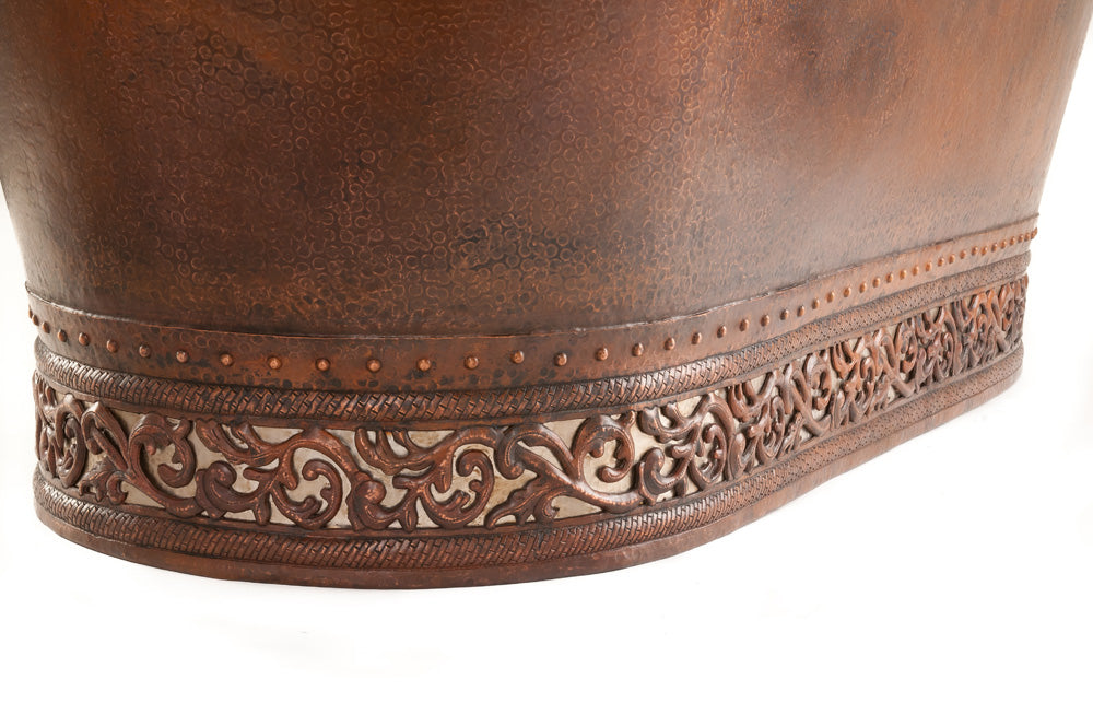 Premier 67" Hammered Copper Bathtub/Scroll Base BTN67DB
