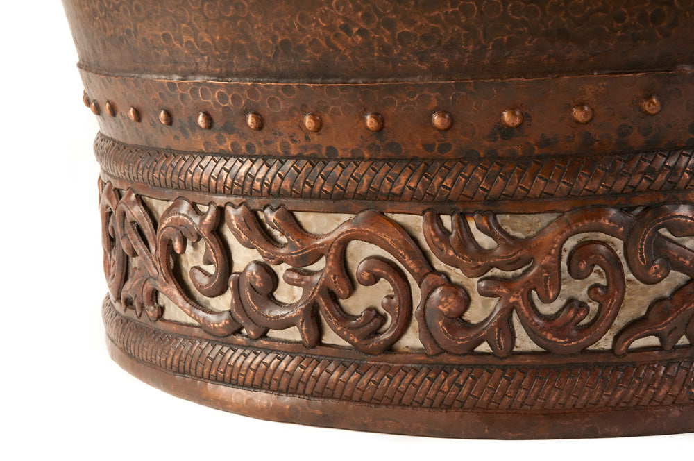 Premier 67" Hammered Copper Bathtub/Scroll Base BTN67DB