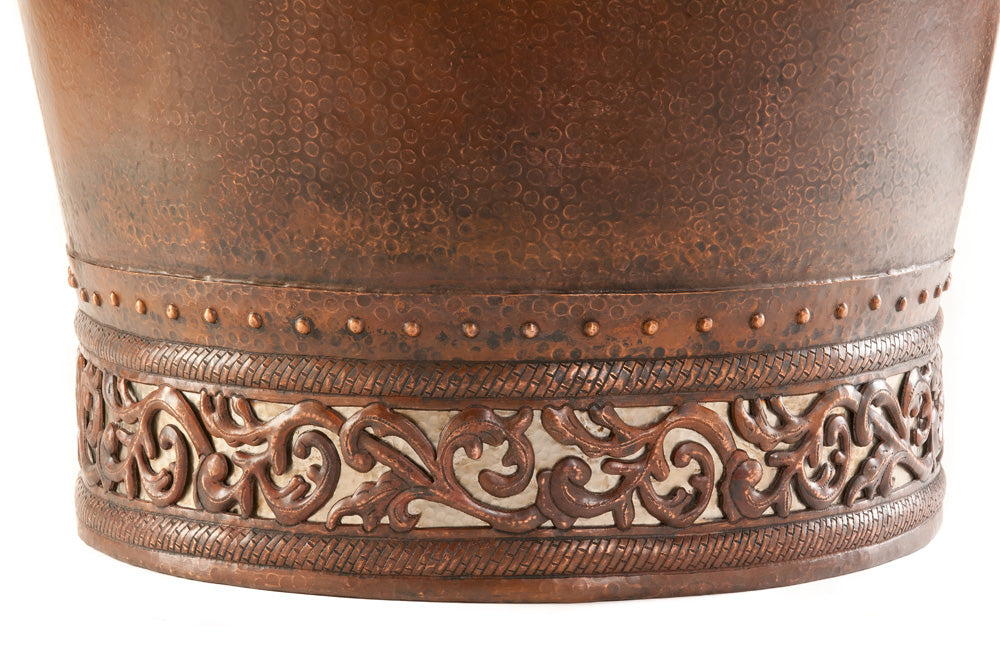 Premier 67" Hammered Copper Bathtub/Scroll Base BTN67DB