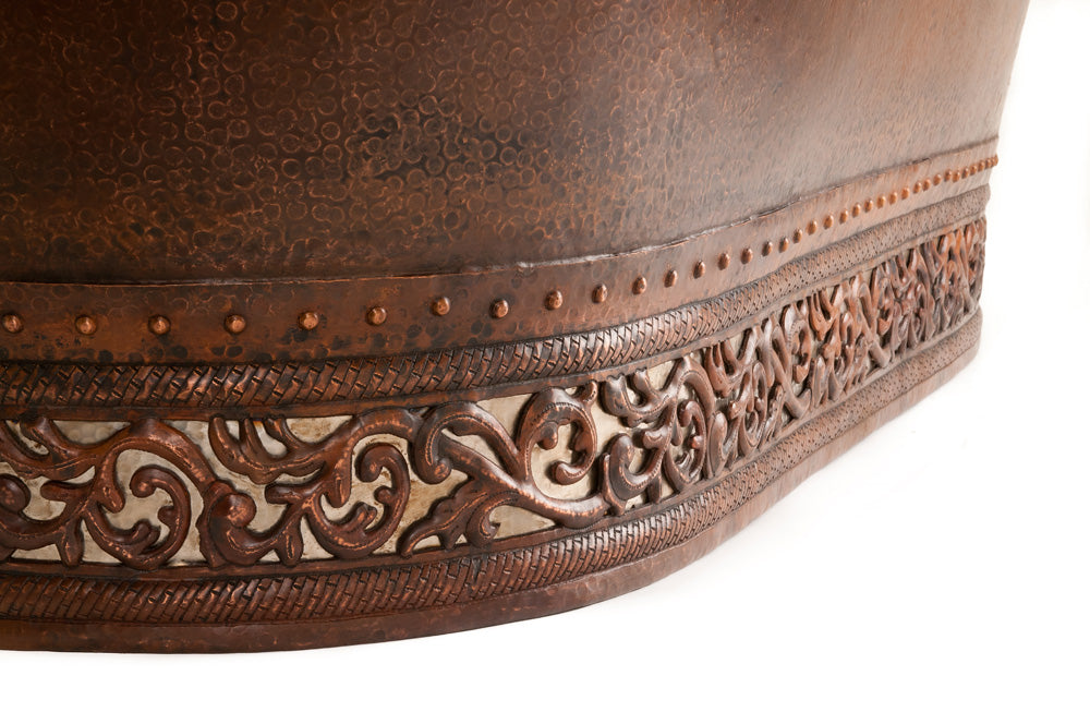 Premier 67" Hammered Copper Bathtub/Scroll Base BTN67DB
