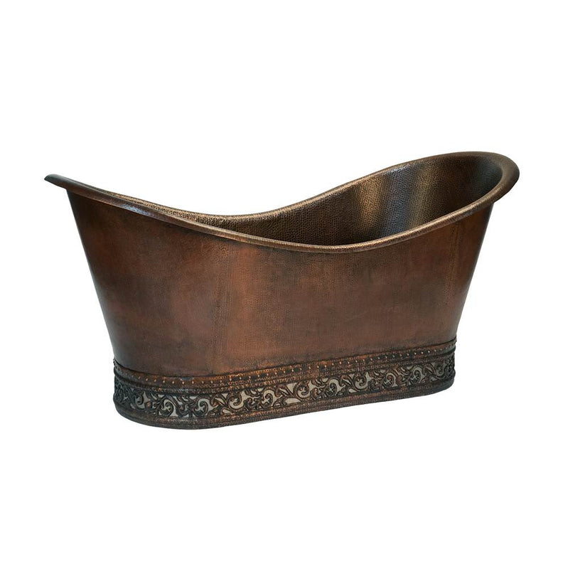 Premier 67" Hammered Copper Bathtub/Scroll Base BTN67DB