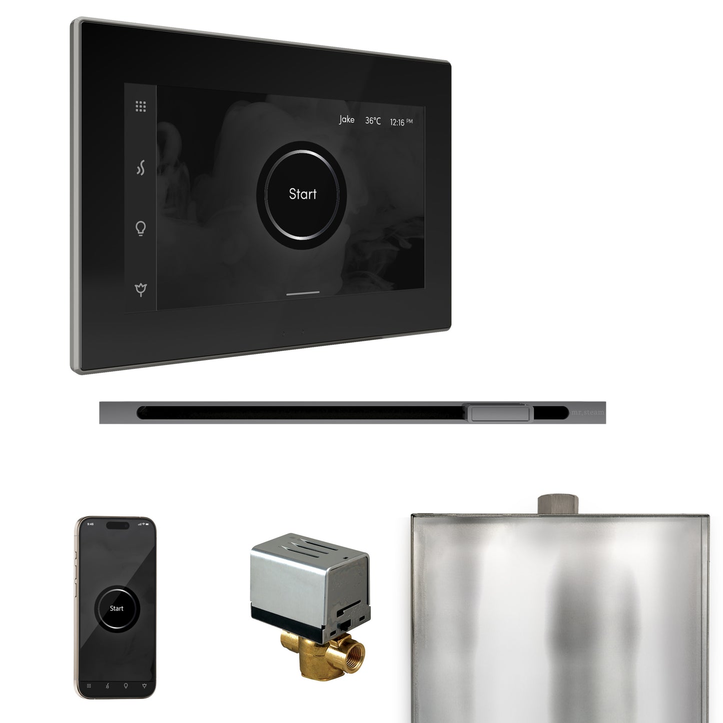 Mr. Steam BXL XButler Steam Shower Control Package with iSteamX Control and Linear Steamhead