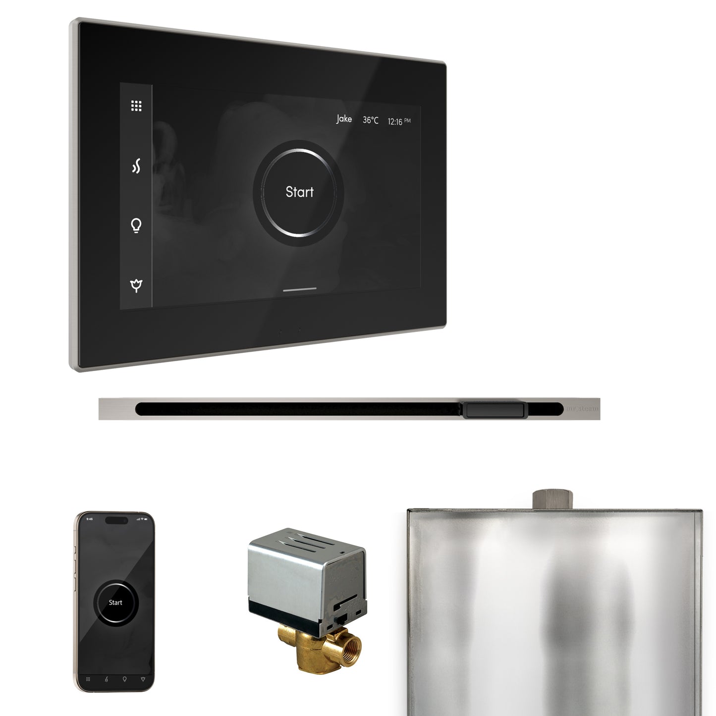 Mr. Steam BXL XButler Steam Shower Control Package with iSteamX Control and Linear Steamhead