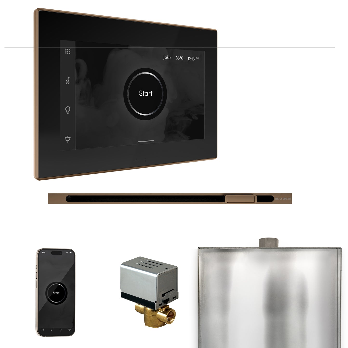 Mr. Steam BXL XButler Steam Shower Control Package with iSteamX Control and Linear Steamhead